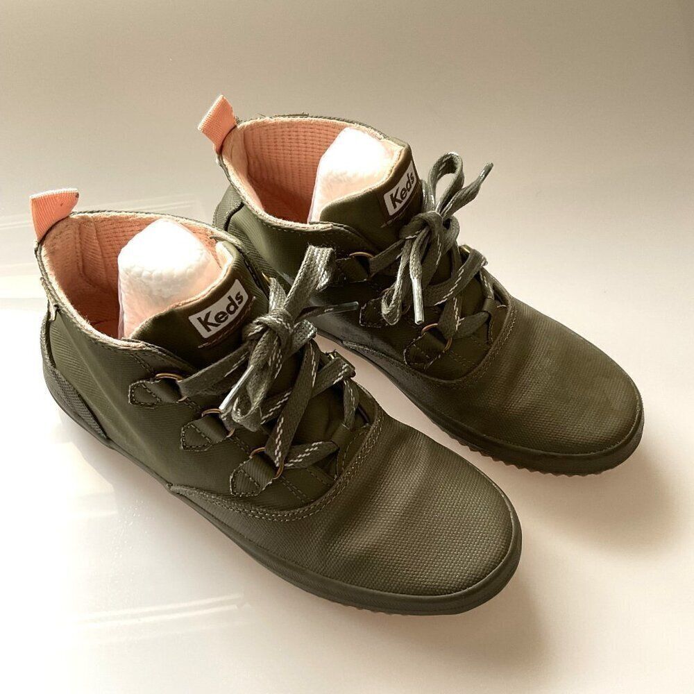 Keds Scout Chukka Olive Green Splash Twill Water Resistant Booties Size 6
